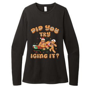 Did You Try Icing It Icu Nurse Christmas Gingerbread Womens CVC Long Sleeve Shirt