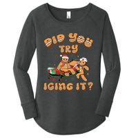 Did You Try Icing It Icu Nurse Christmas Gingerbread Women's Perfect Tri Tunic Long Sleeve Shirt