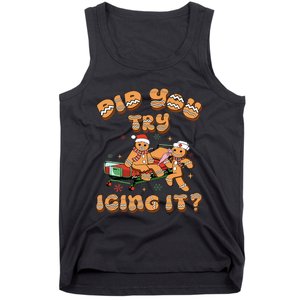 Did You Try Icing It Icu Nurse Christmas Gingerbread Tank Top