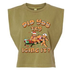 Did You Try Icing It Icu Nurse Christmas Gingerbread Garment-Dyed Women's Muscle Tee