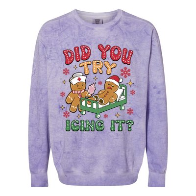 Did You Try Icing It Cute Christmas Colorblast Crewneck Sweatshirt