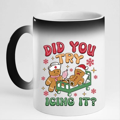 Did You Try Icing It Cute Christmas 11oz Black Color Changing Mug