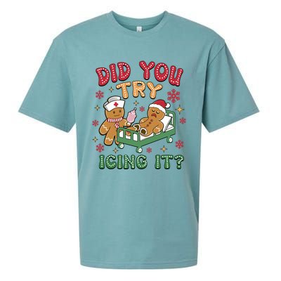 Did You Try Icing It Cute Christmas Sueded Cloud Jersey T-Shirt