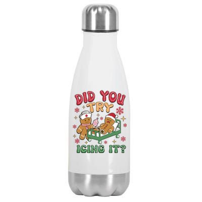 Did You Try Icing It Cute Christmas Stainless Steel Insulated Water Bottle