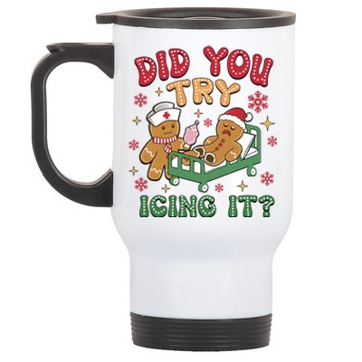 Did You Try Icing It Cute Christmas Stainless Steel Travel Mug