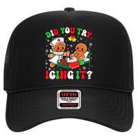 Did You Try Icing It Retro Christmas Gingerbread Nurse Squad High Crown Mesh Back Trucker Hat