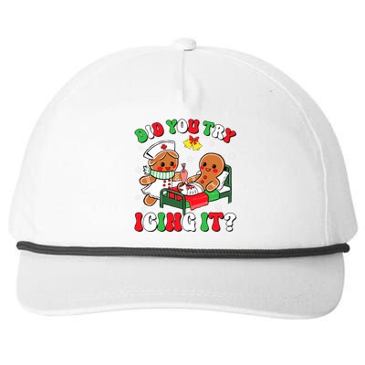 Did You Try Icing It Retro Christmas Gingerbread Nurse Squad Snapback Five-Panel Rope Hat