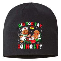 Did You Try Icing It Retro Christmas Gingerbread Nurse Squad Sustainable Beanie