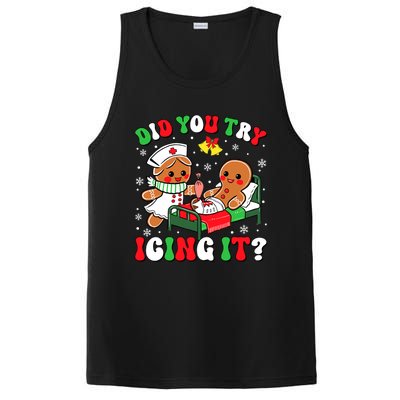 Did You Try Icing It Retro Christmas Gingerbread Nurse Squad PosiCharge Competitor Tank