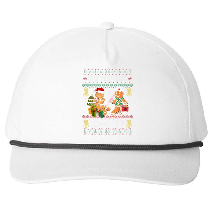 Did You Try Icing It Retro Christmas Gingerbread Nurse Squad Snapback Five-Panel Rope Hat