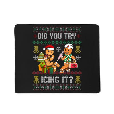 Did You Try Icing It Retro Christmas Gingerbread Nurse Squad Mousepad