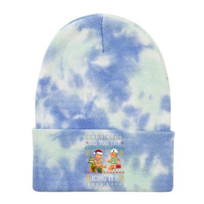 Did You Try Icing It Retro Christmas Gingerbread Nurse Squad Tie Dye 12in Knit Beanie