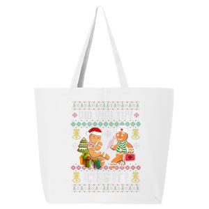 Did You Try Icing It Retro Christmas Gingerbread Nurse Squad 25L Jumbo Tote