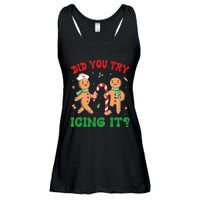 Did You Try Icing It Retro Christmas Gingerbread Nurse Squad Ladies Essential Flowy Tank