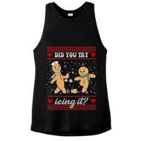 Did You Try Icing It Funny Christmas Gingerbread Cookie Ladies PosiCharge Tri-Blend Wicking Tank