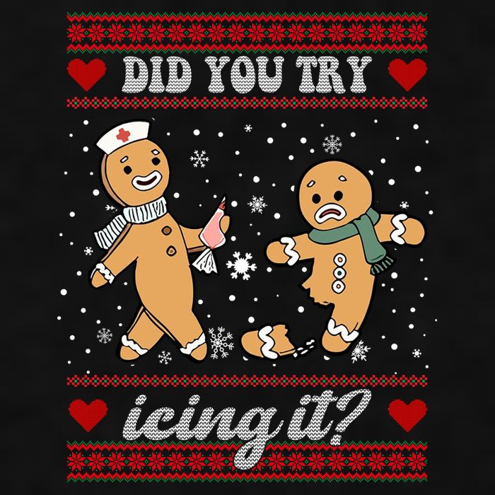 Did You Try Icing It Funny Christmas Gingerbread Cookie Ladies PosiCharge Tri-Blend Wicking Tank