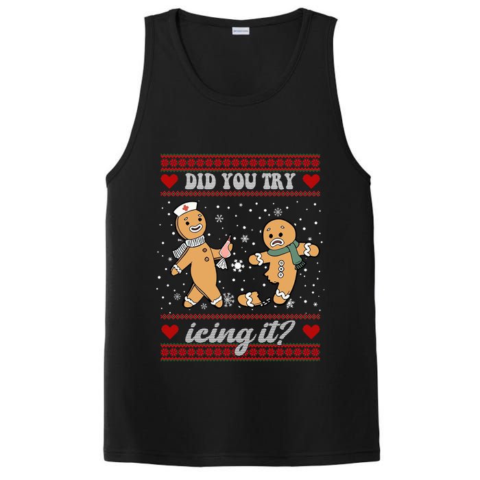 Did You Try Icing It Funny Christmas Gingerbread Cookie PosiCharge Competitor Tank