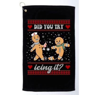 Did You Try Icing It Funny Christmas Gingerbread Cookie Golf Towel