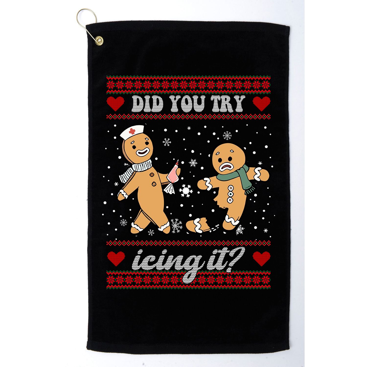 Did You Try Icing It Funny Christmas Gingerbread Cookie Golf Towel