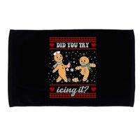Did You Try Icing It Funny Christmas Gingerbread Cookie Microfiber Hand Towel