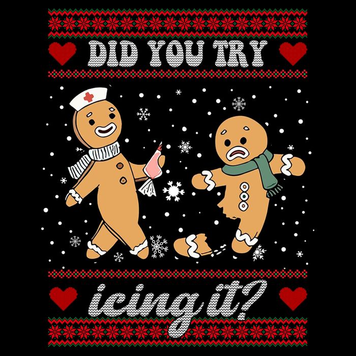 Did You Try Icing It Funny Christmas Gingerbread Cookie Wool Snapback Cap