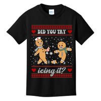 Did You Try Icing It Funny Christmas Gingerbread Cookie Kids T-Shirt