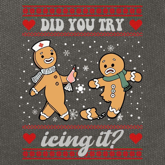 Did You Try Icing It Funny Christmas Gingerbread Cookie Cotton Canvas Backpack