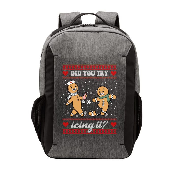 Did You Try Icing It Funny Christmas Gingerbread Cookie Vector Backpack