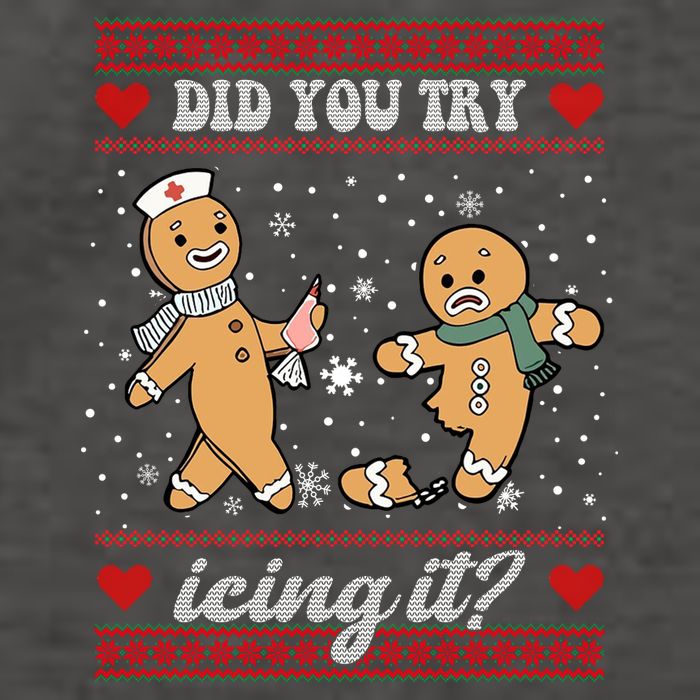 Did You Try Icing It Funny Christmas Gingerbread Cookie Vector Backpack