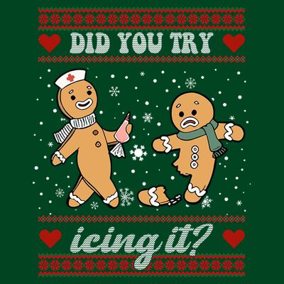 Did You Try Icing It Funny Christmas Gingerbread Cookie T-Shirt