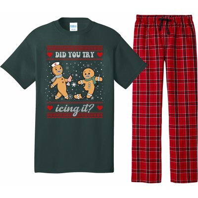 Did You Try Icing It Funny Christmas Gingerbread Cookie Pajama Set