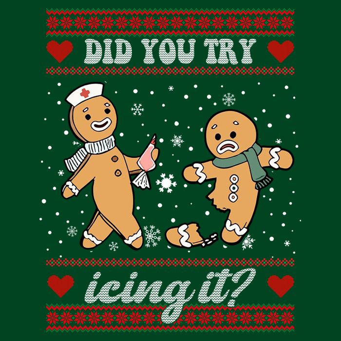 Did You Try Icing It Funny Christmas Gingerbread Cookie Cooling Performance Long Sleeve Crew