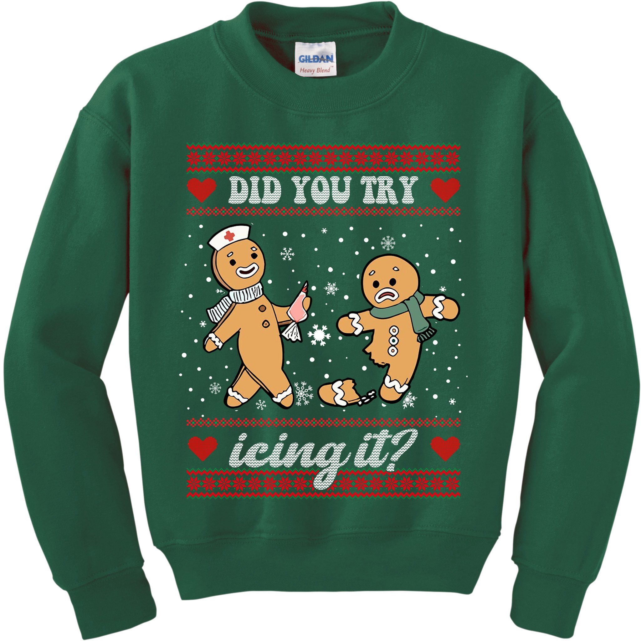 Did You Try Icing It Funny Christmas Gingerbread Cookie Kids Sweatshirt