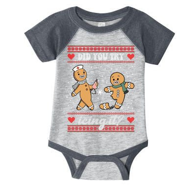 Did You Try Icing It Funny Christmas Gingerbread Cookie Infant Baby Jersey Bodysuit