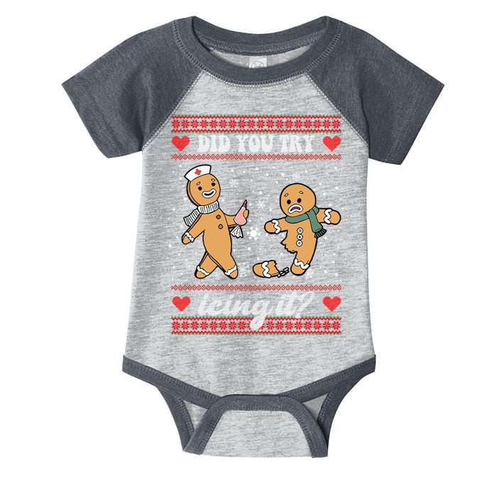 Did You Try Icing It Funny Christmas Gingerbread Cookie Infant Baby Jersey Bodysuit