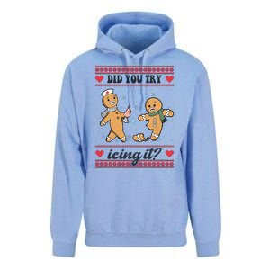 Did You Try Icing It Funny Christmas Gingerbread Cookie Unisex Surf Hoodie