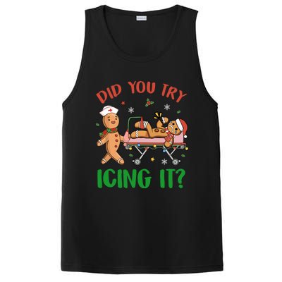 Did You Try Icing It Christmas Gingerbread Nurse Squad Funny Gift PosiCharge Competitor Tank