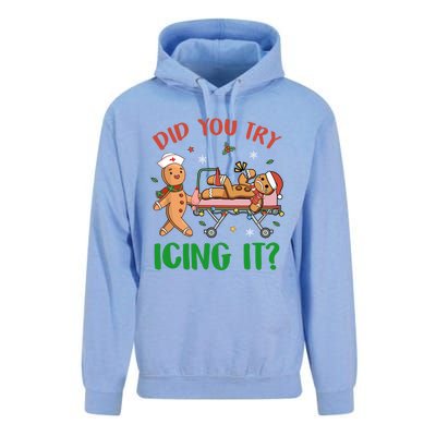 Did You Try Icing It Christmas Gingerbread Nurse Squad Funny Gift Unisex Surf Hoodie