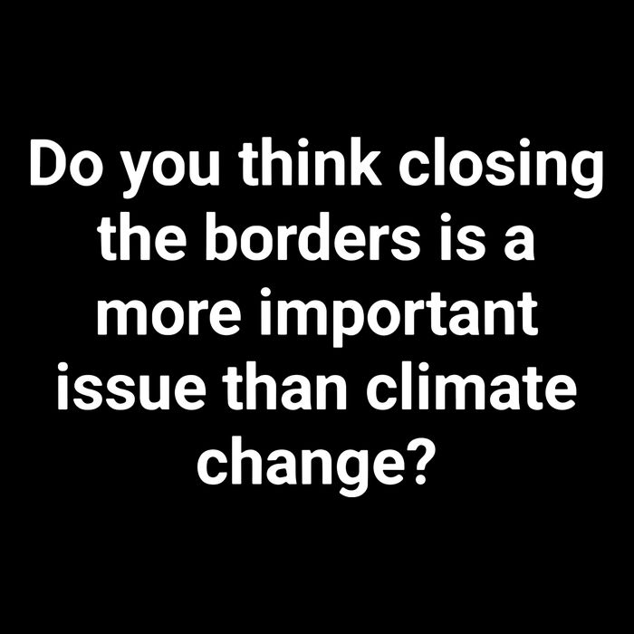 Do You Think Closing The Borders Is A More Important Issue Than Climate Change 16 in Basic Backpack