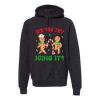 Did You Try Icing It Retro Christmas Gingerbread Nurse Squad Premium Hoodie