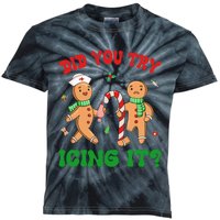 Did You Try Icing It Retro Christmas Gingerbread Nurse Squad Kids Tie-Dye T-Shirt