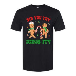 Did You Try Icing It Retro Christmas Gingerbread Nurse Squad Softstyle CVC T-Shirt