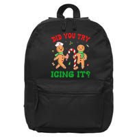 Did You Try Icing It Retro Christmas Gingerbread Nurse Squad 16 in Basic Backpack