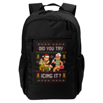 Did You Try Icing It Retro Christmas Gingerbread Nurse Squad Daily Commute Backpack