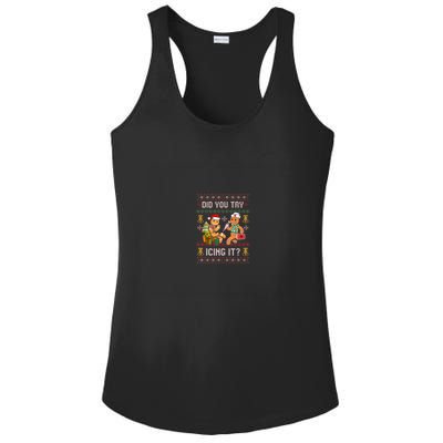 Did You Try Icing It Retro Christmas Gingerbread Nurse Squad Ladies PosiCharge Competitor Racerback Tank