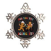 Did You Try Icing It Funny Christmas Nurse Gingerbread Metallic Star Ornament