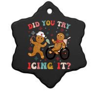 Did You Try Icing It Funny Christmas Nurse Gingerbread Ceramic Star Ornament