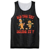 Did You Try Icing It Funny Christmas Nurse Gingerbread Man Mesh Reversible Basketball Jersey Tank