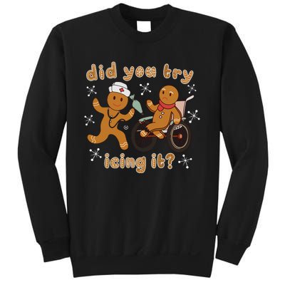 Did You Try Icing It Funny Gingerbread Nurse Christmas Xmas Sweatshirt