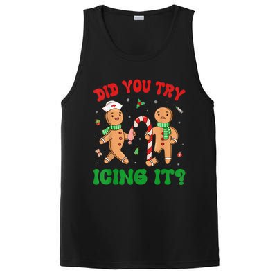 Did You Try Icing It Retro Christmas Gingerbread Nurse Squad PosiCharge Competitor Tank